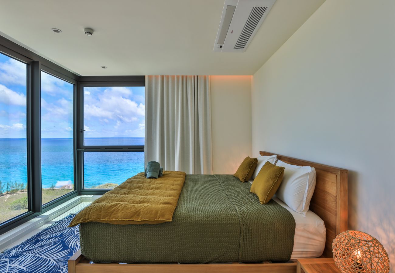 Spacious bedroom with a panoramic view